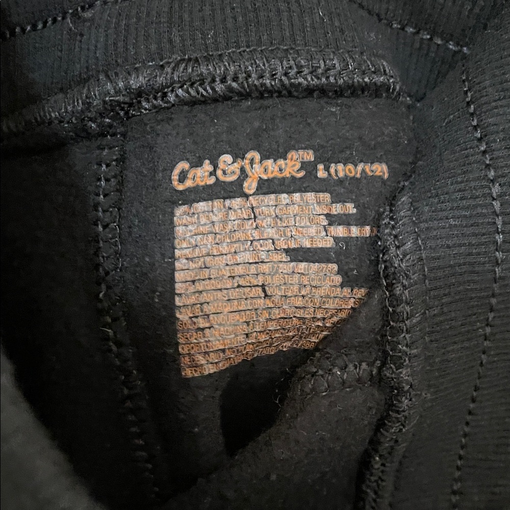 Cat & Jack UEC Size Large (10/12) Black Kids Sweatpants Joggers White Drawstring - Picture 8 of 8